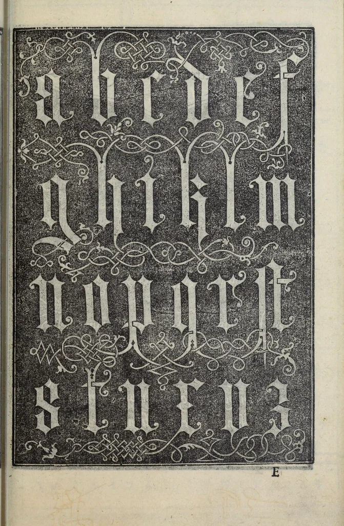 An illustration from Libro di M. Giovanbattista Palatino cittadino romano : nel qual s'insegna à scriuere ogni sorte lettera, antica, et moderna, di qualunque natione, con le sue regole, et misure, et essempi : et con vn breve, et vtil discorso de le cifre, 1548, leaf 75