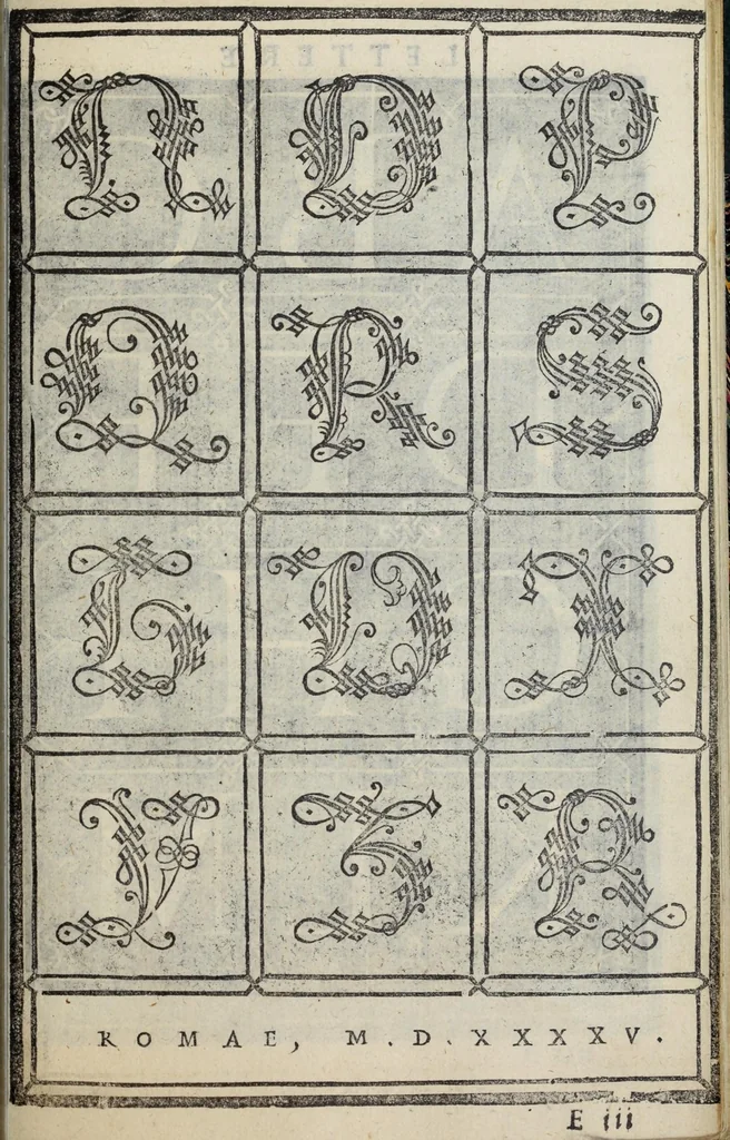 An illustration from Libro di M. Giovanbattista Palatino cittadino romano : nel qual s'insegna à scriuere ogni sorte lettera, antica, et moderna, di qualunque natione, con le sue regole, et misure, et essempi : et con vn breve, et vtil discorso de le cifre, 1548, leaf 79