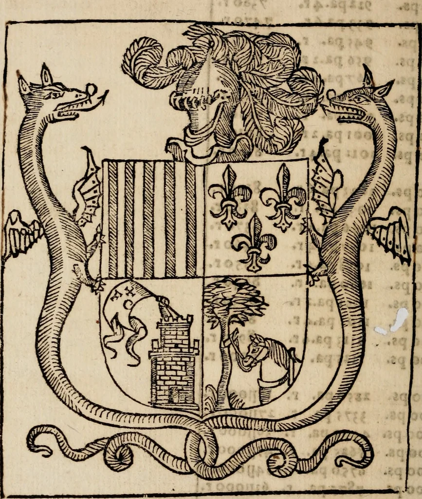 An illustration from Libro general delas reduciones de plata, y oro de diferentes leyes y pesos ... con otras reglas. y auisos muy necessarios para estos reynos del Piru .., 1597, leaf 313