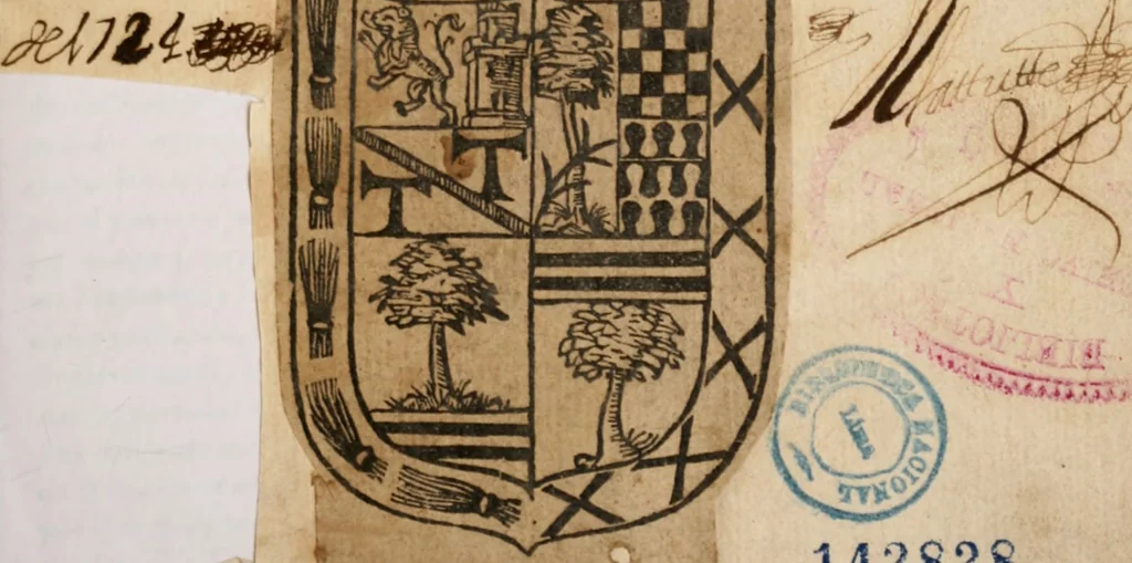 An illustration from Libro general delas reduciones de plata, y oro de diferentes leyes y pesos ... con otras reglas. y auisos muy necessarios para estos reynos del Piru .., 1597, leaf 4