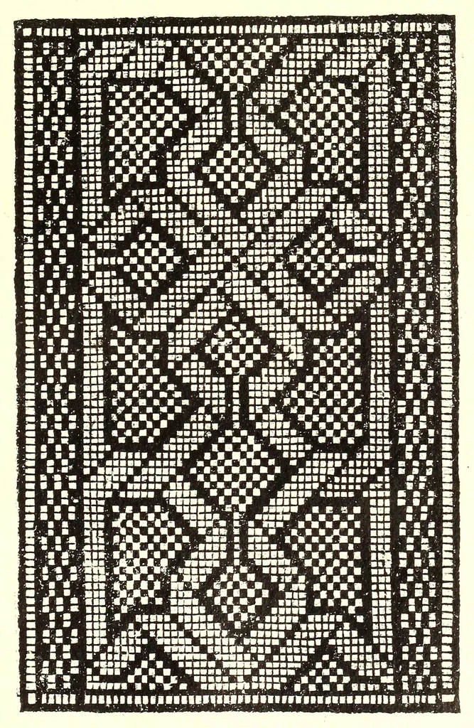 An illustration from Libro primo de rechami p elquale se impara in diuersi modi l'ordine e il modo de recamare : cosa nō mai piu fatta ne stata mostrata : el qual modo se insegna al lettore voltando la carta, 1878, leaf 45