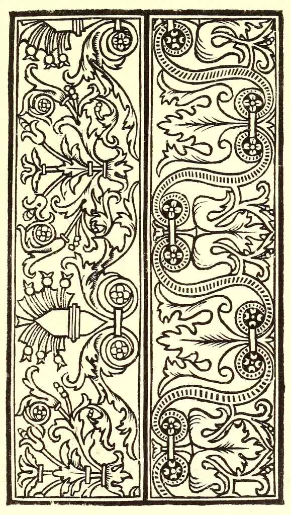 An illustration from Libro primo de rechami p elquale se impara in diuersi modi l'ordine e il modo de recamare : cosa nō mai piu fatta ne stata mostrata : el qual modo se insegna al lettore voltando la carta, 1878, leaf 83