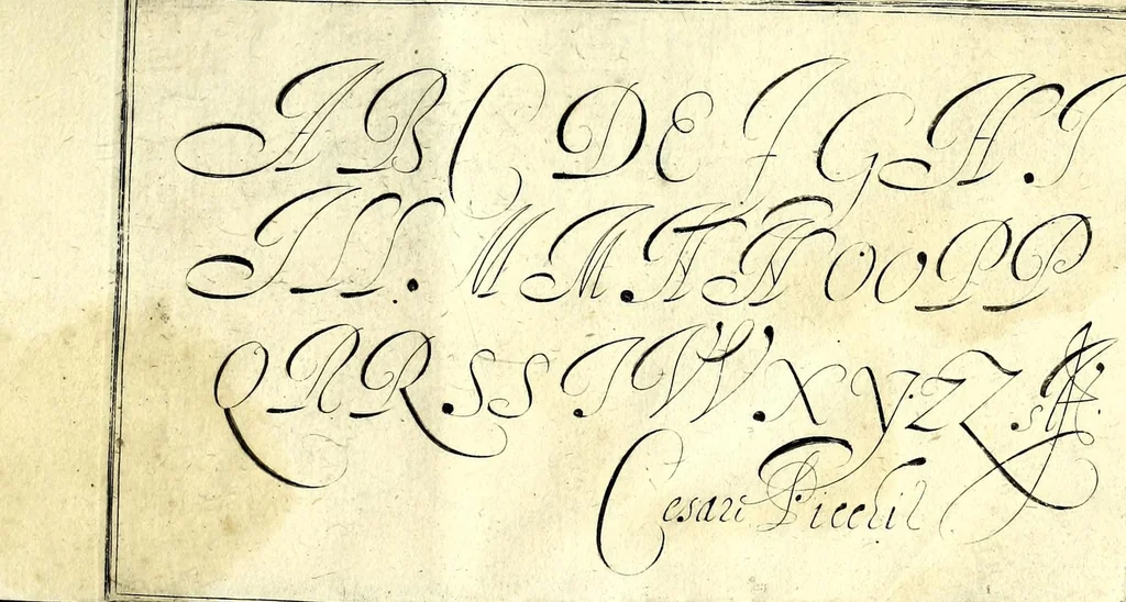 An illustration from Libro primo di cancellaresche corsiue, 1609, leaf 25