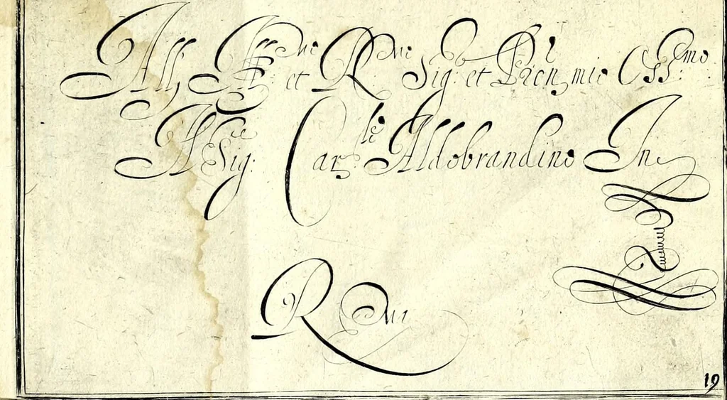An illustration from Libro primo di cancellaresche corsiue, 1609, leaf 39