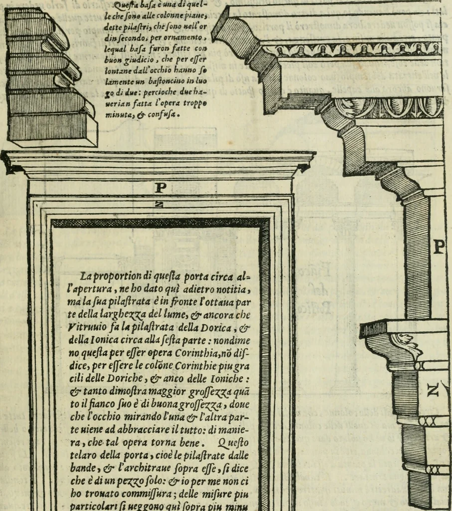 An illustration from Libro primo [-quinto] d'architettvra ..., 1566, leaf 108