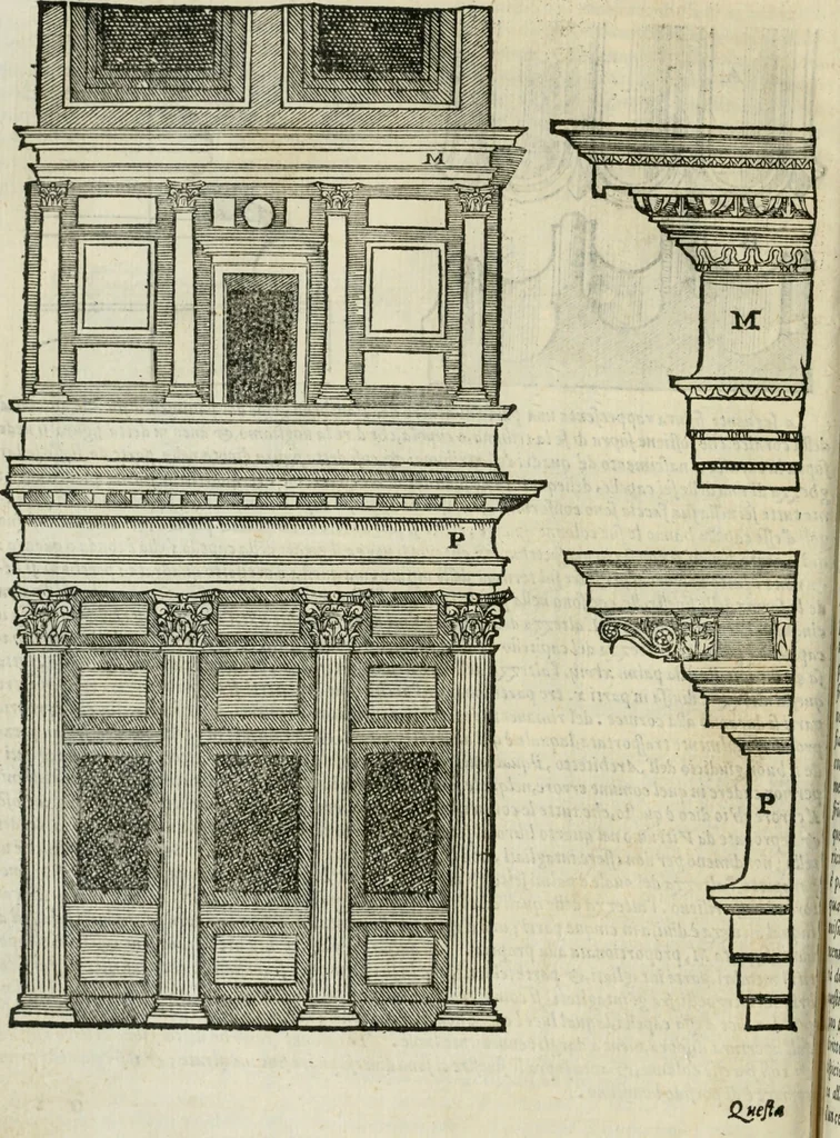 An illustration from Libro primo [-quinto] d'architettvra ..., 1566, leaf 111