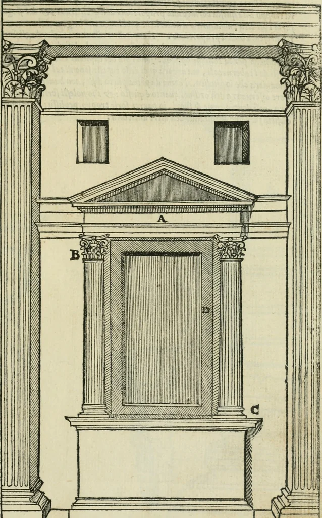 An illustration from Libro primo [-quinto] d'architettvra ..., 1566, leaf 112