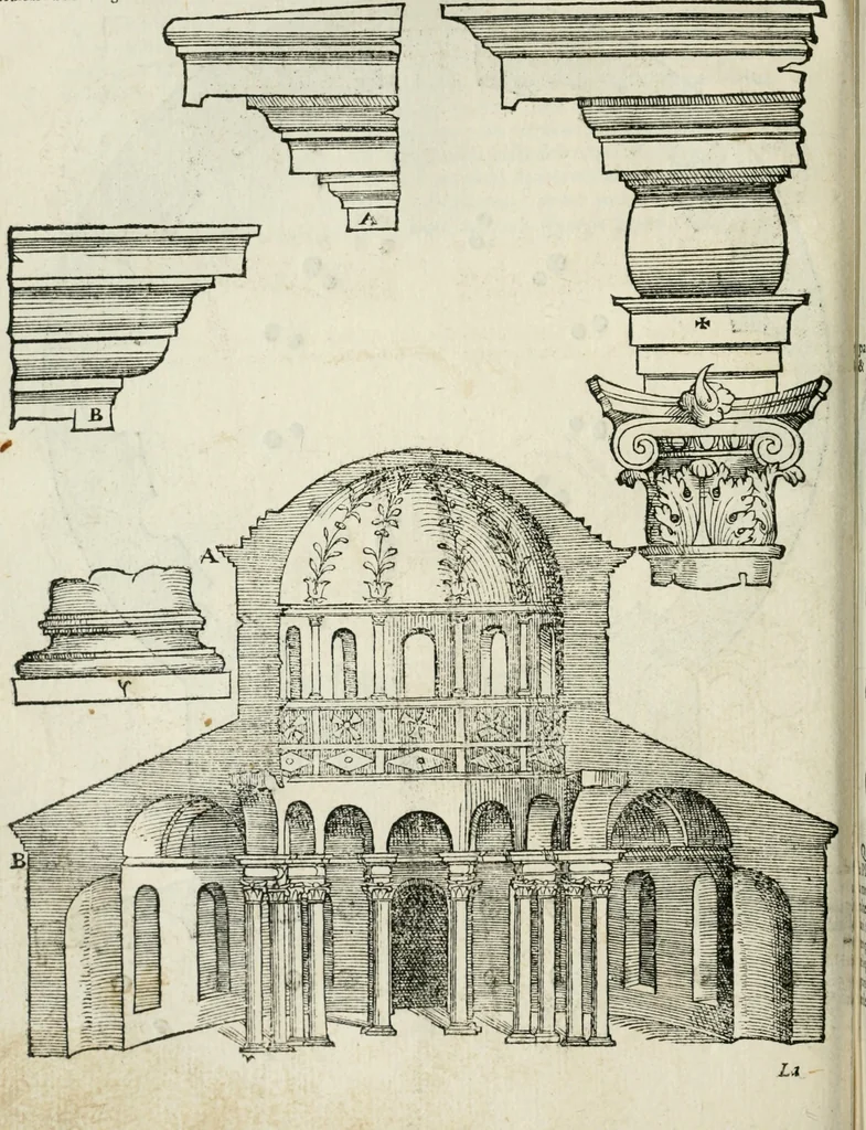 An illustration from Libro primo [-quinto] d'architettvra ..., 1566, leaf 117