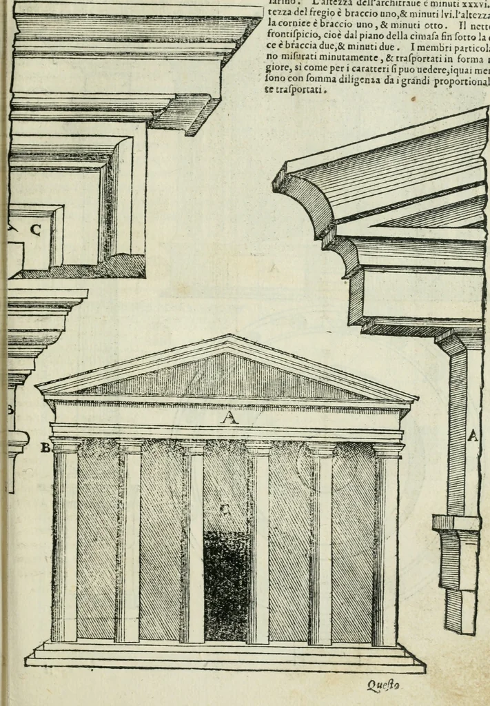 An illustration from Libro primo [-quinto] d'architettvra ..., 1566, leaf 122