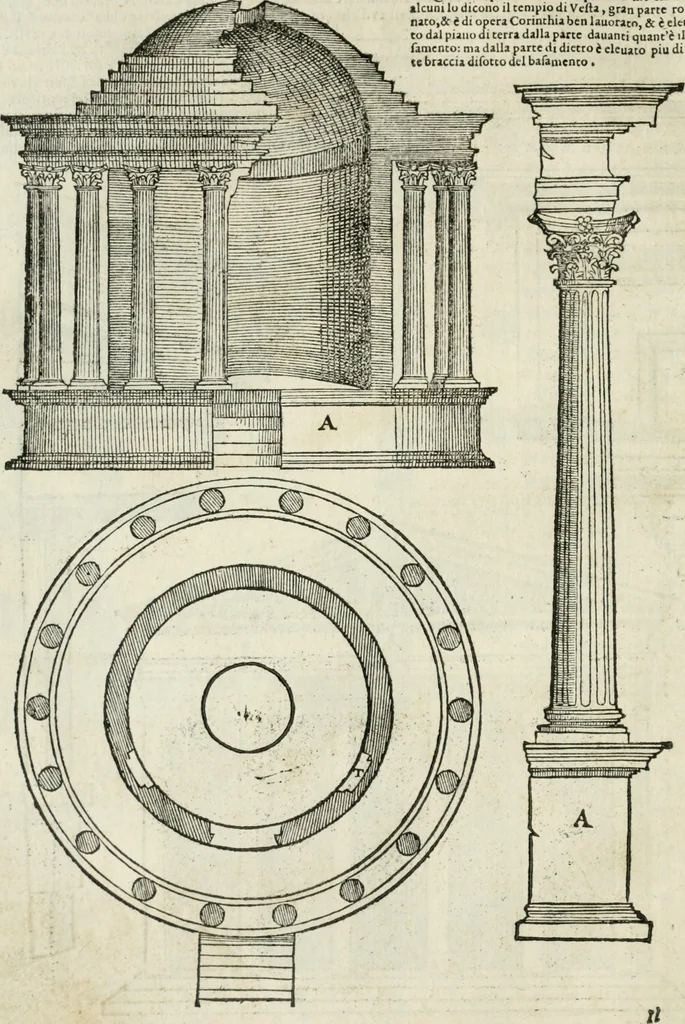 An illustration from Libro primo [-quinto] d'architettvra ..., 1566, leaf 123