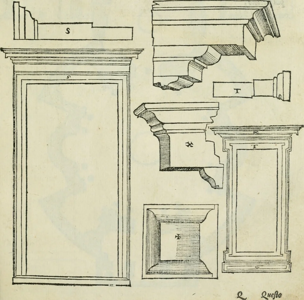 An illustration from Libro primo [-quinto] d'architettvra ..., 1566, leaf 124
