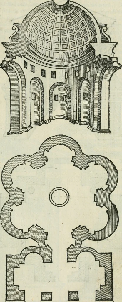 An illustration from Libro primo [-quinto] d'architettvra ..., 1566, leaf 128