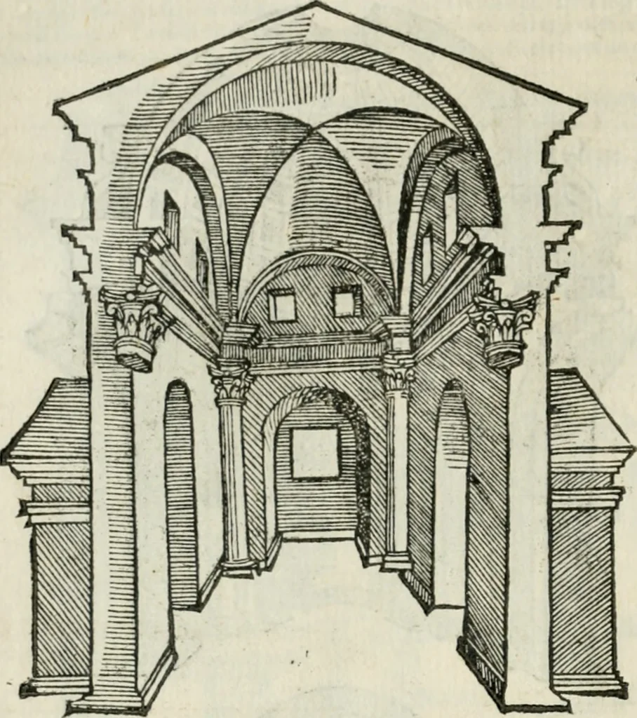 An illustration from Libro primo [-quinto] d'architettvra ..., 1566, leaf 129