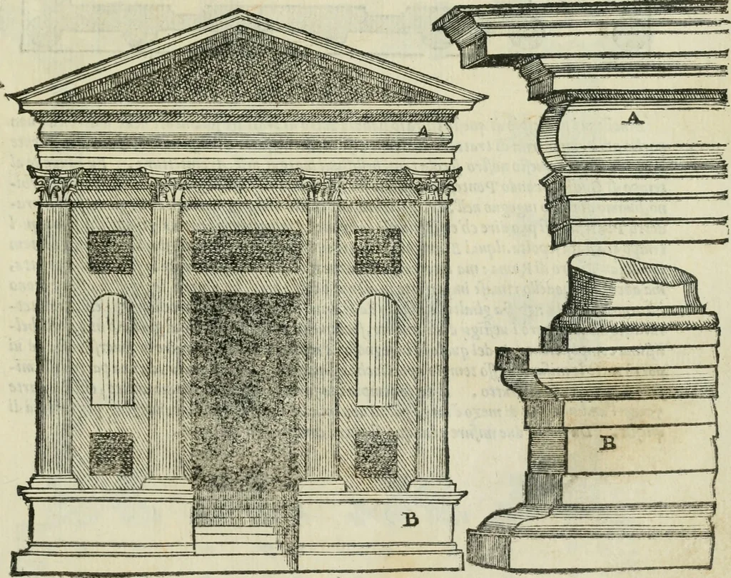 An illustration from Libro primo [-quinto] d'architettvra ..., 1566, leaf 130