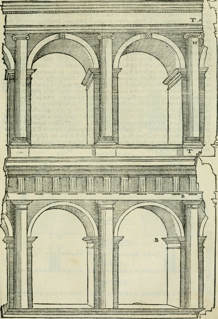An illustration from Libro primo [-quinto] d'architettvra ..., 1566, leaf 144