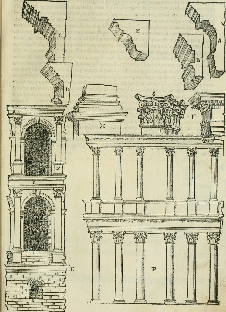 An illustration from Libro primo [-quinto] d'architettvra ..., 1566, leaf 148