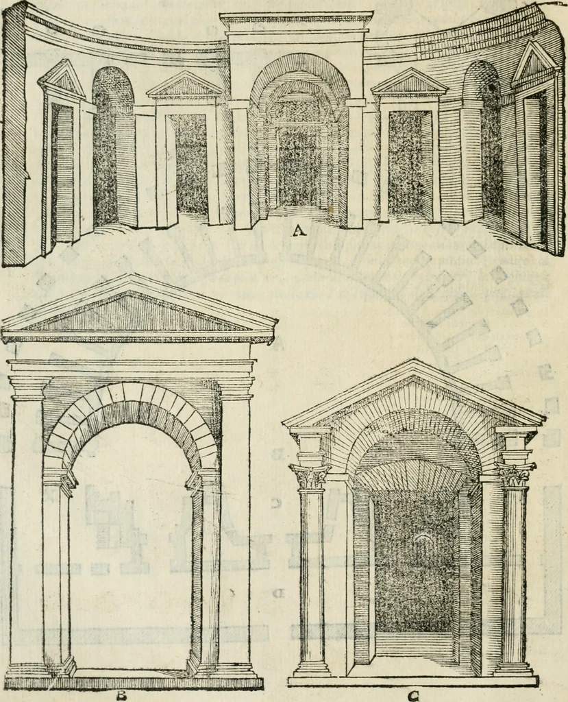 An illustration from Libro primo [-quinto] d'architettvra ..., 1566, leaf 151