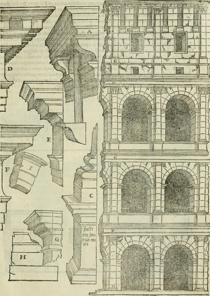 An illustration from Libro primo [-quinto] d'architettvra ..., 1566, leaf 164