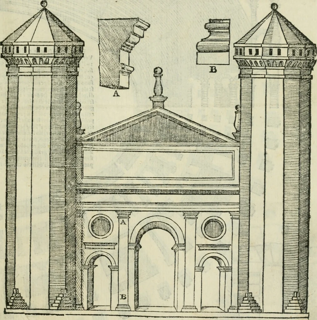 An illustration from Libro primo [-quinto] d'architettvra ..., 1566, leaf 166