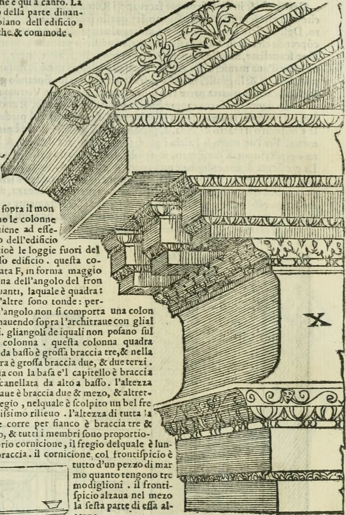 An illustration from Libro primo [-quinto] d'architettvra ..., 1566, leaf 176