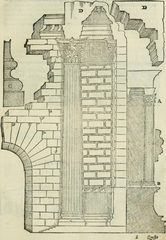 An illustration from Libro primo [-quinto] d'architettvra ..., 1566, leaf 180