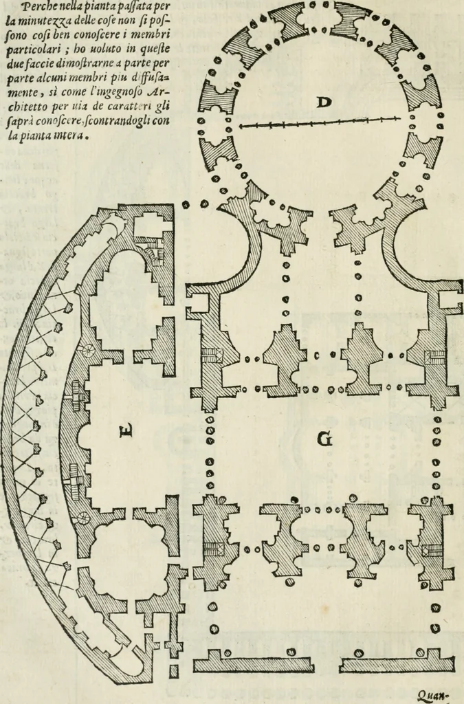 An illustration from Libro primo [-quinto] d'architettvra ..., 1566, leaf 185