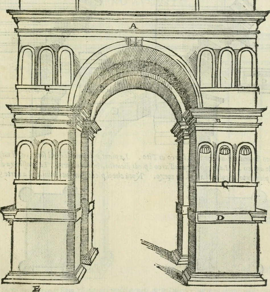 An illustration from Libro primo [-quinto] d'architettvra ..., 1566, leaf 198