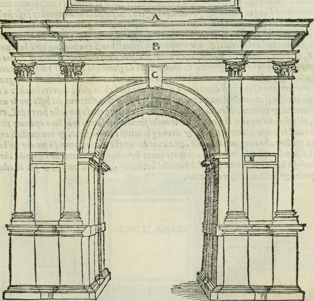An illustration from Libro primo [-quinto] d'architettvra ..., 1566, leaf 200