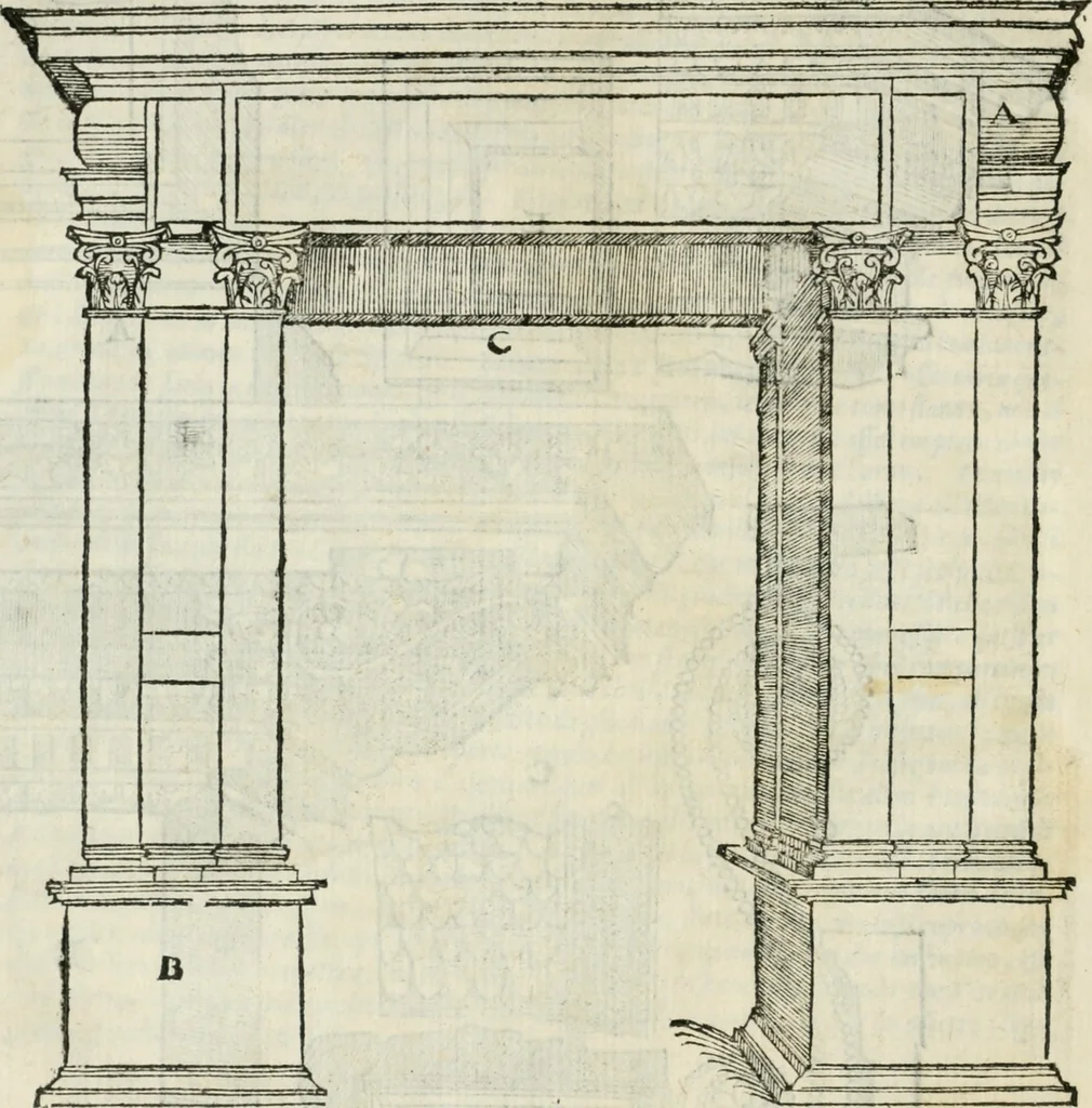 An illustration from Libro primo [-quinto] d'architettvra ..., 1566, leaf 203