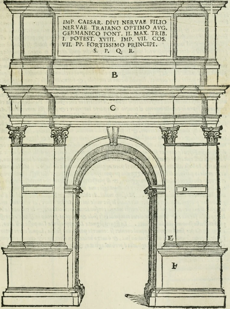 An illustration from Libro primo [-quinto] d'architettvra ..., 1566, leaf 210