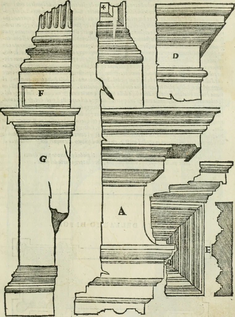 An illustration from Libro primo [-quinto] d'architettvra ..., 1566, leaf 220
