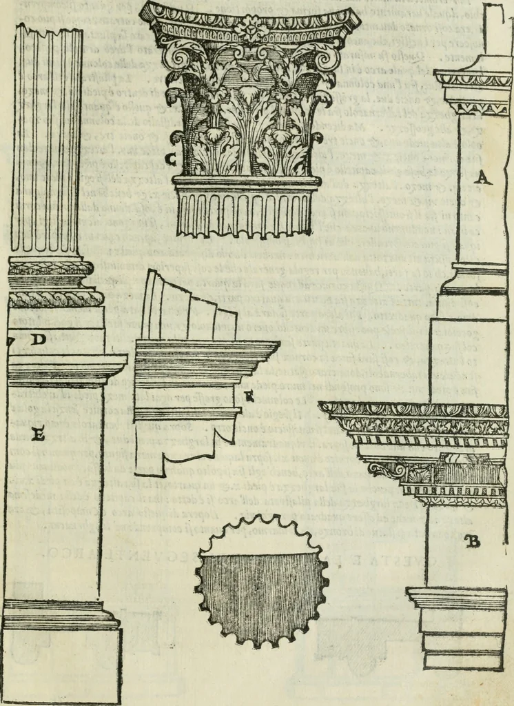 An illustration from Libro primo [-quinto] d'architettvra ..., 1566, leaf 224