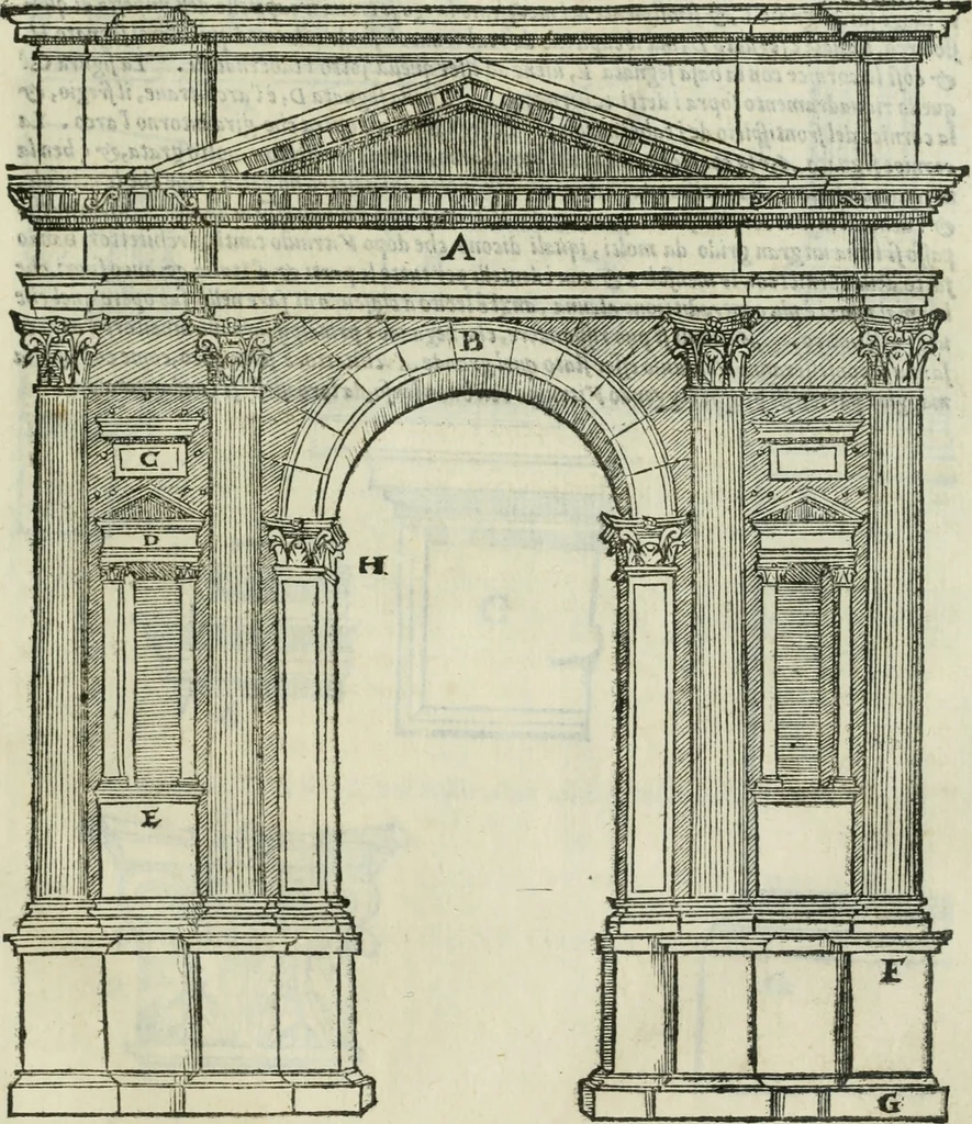 An illustration from Libro primo [-quinto] d'architettvra ..., 1566, leaf 226