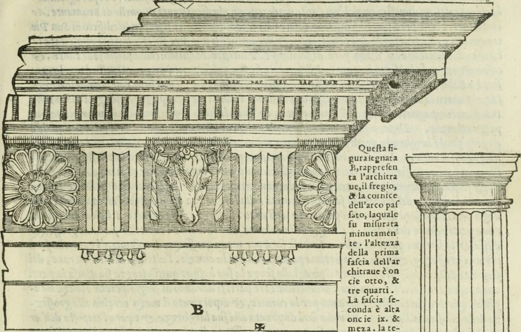 An illustration from Libro primo [-quinto] d'architettvra ..., 1566, leaf 236