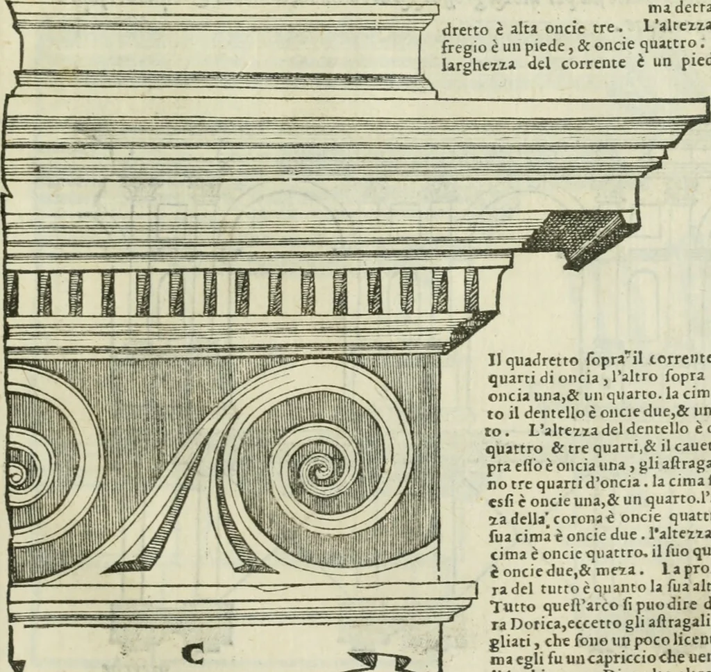 An illustration from Libro primo [-quinto] d'architettvra ..., 1566, leaf 236