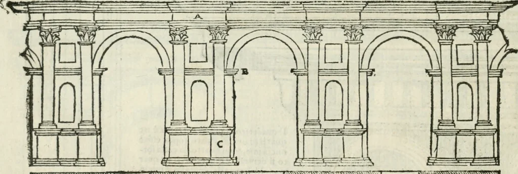 An illustration from Libro primo [-quinto] d'architettvra ..., 1566, leaf 237