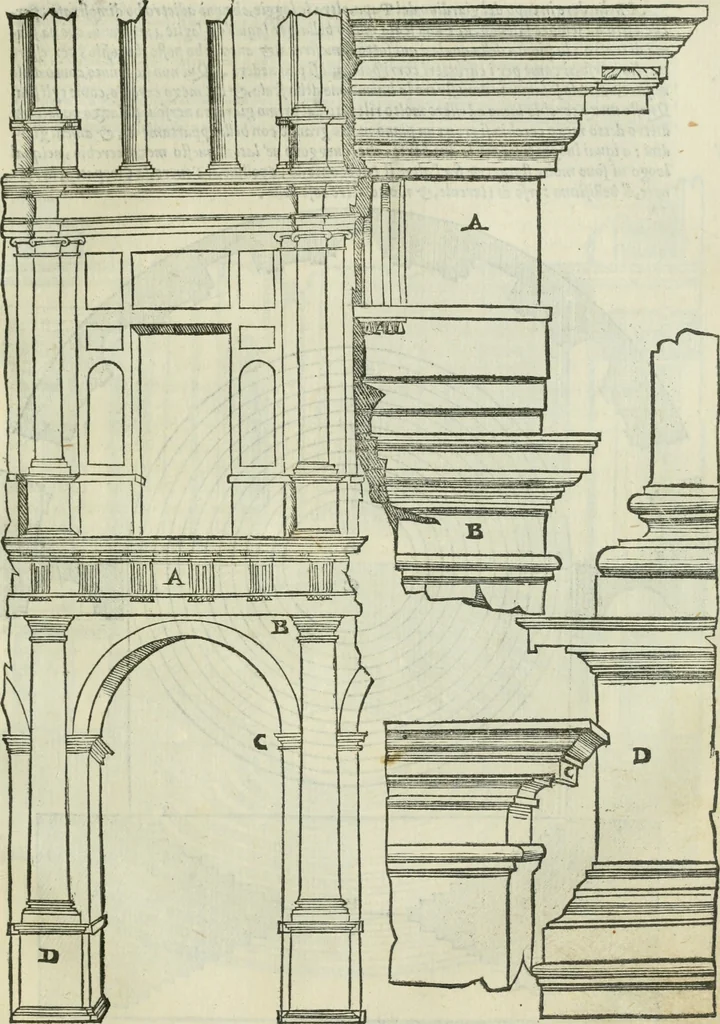 An illustration from Libro primo [-quinto] d'architettvra ..., 1566, leaf 240