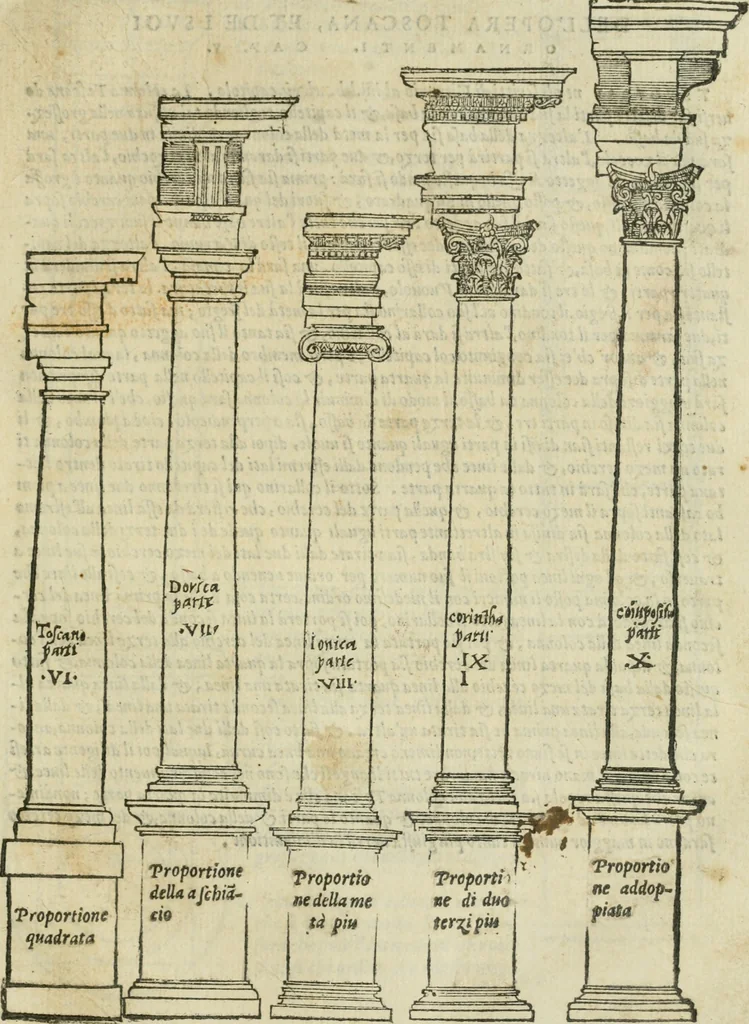 An illustration from Libro primo [-quinto] d'architettvra ..., 1566, leaf 256