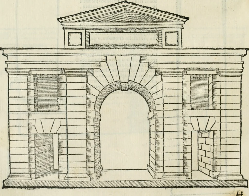 An illustration from Libro primo [-quinto] d'architettvra ..., 1566, leaf 261