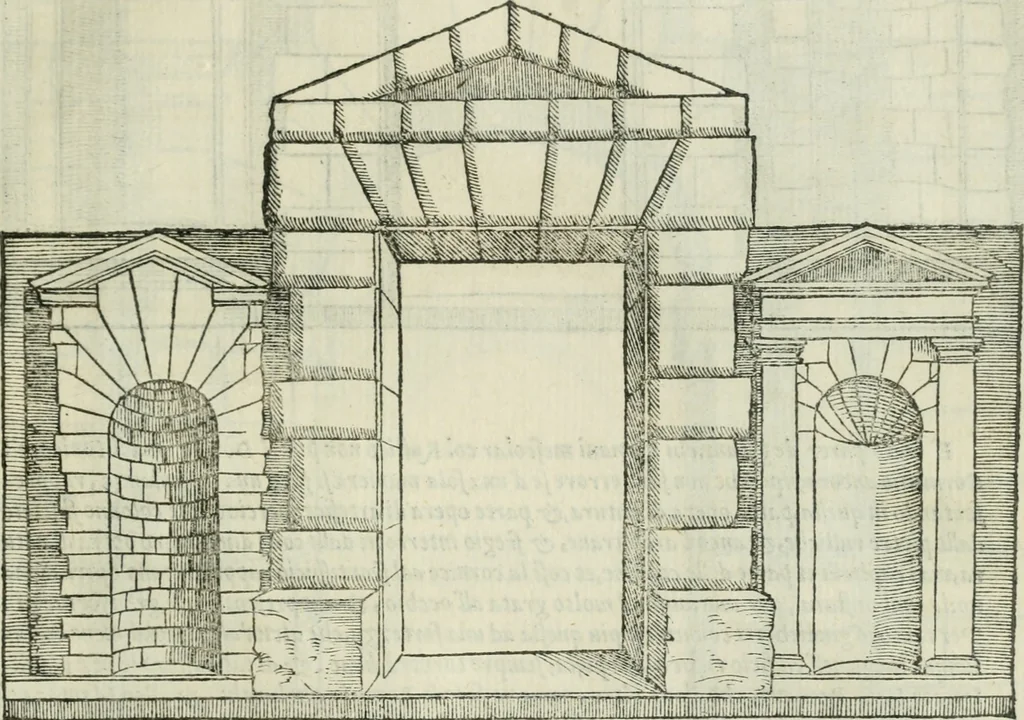 An illustration from Libro primo [-quinto] d'architettvra ..., 1566, leaf 268