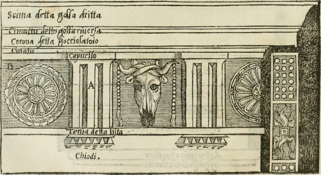 An illustration from Libro primo [-quinto] d'architettvra ..., 1566, leaf 283
