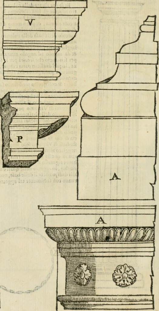 An illustration from Libro primo [-quinto] d'architettvra ..., 1566, leaf 285