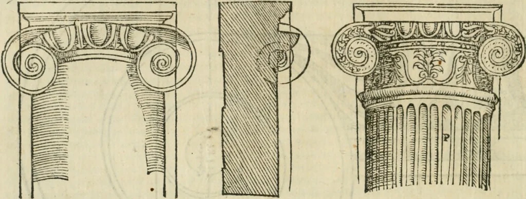 An illustration from Libro primo [-quinto] d'architettvra ..., 1566, leaf 323