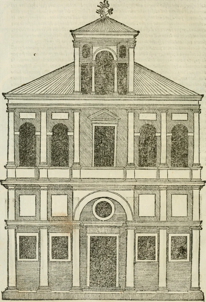An illustration from Libro primo [-quinto] d'architettvra ..., 1566, leaf 335