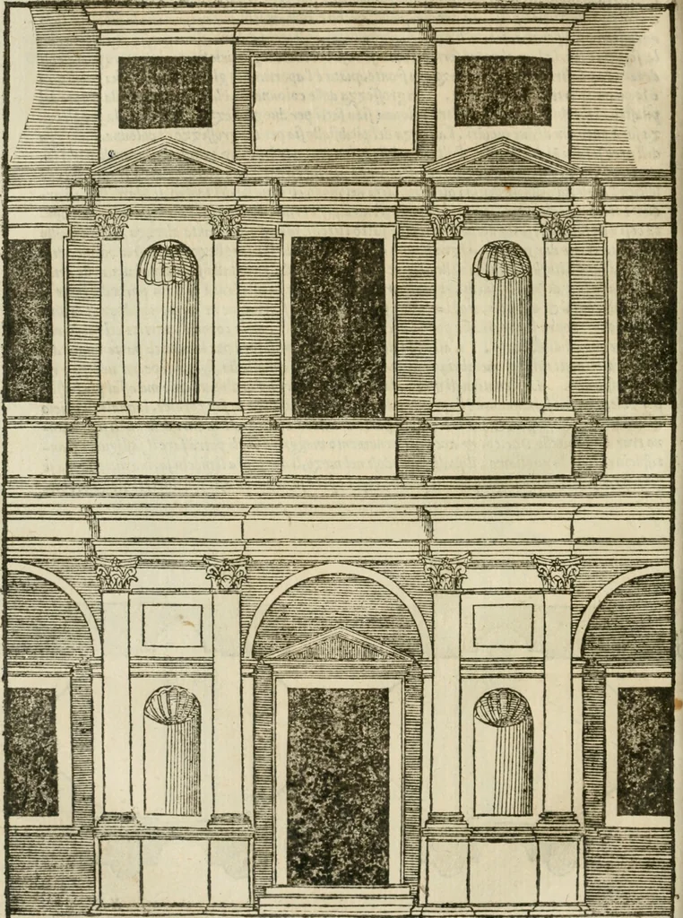 An illustration from Libro primo [-quinto] d'architettvra ..., 1566, leaf 351