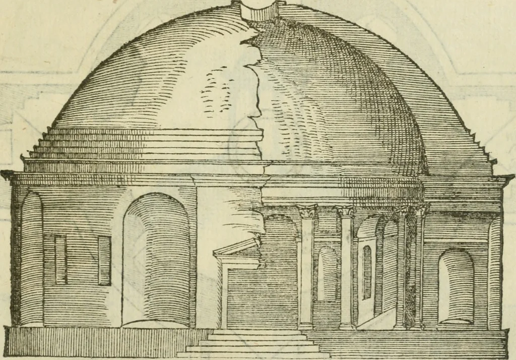 An illustration from Libro primo [-quinto] d'architettvra ..., 1566, leaf 408