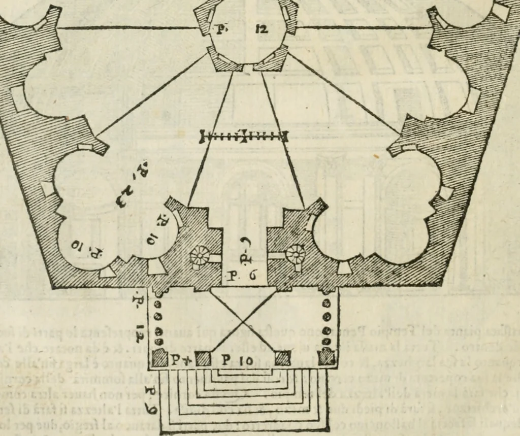 An illustration from Libro primo [-quinto] d'architettvra ..., 1566, leaf 413