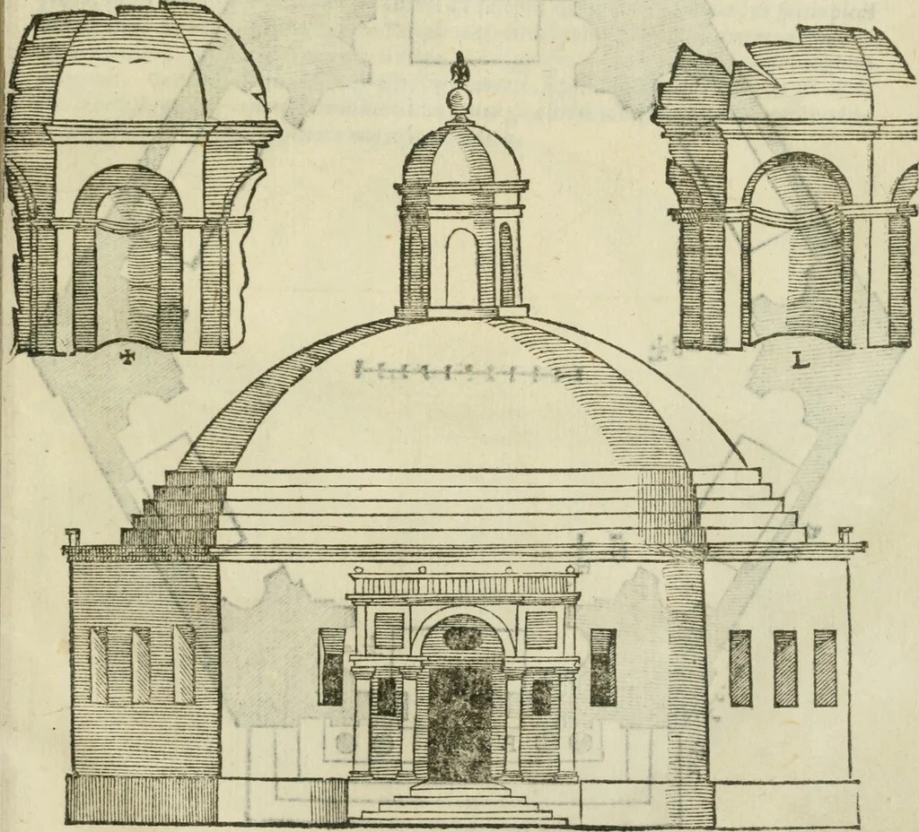 An illustration from Libro primo [-quinto] d'architettvra ..., 1566, leaf 414