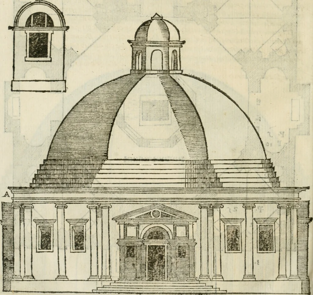 An illustration from Libro primo [-quinto] d'architettvra ..., 1566, leaf 423