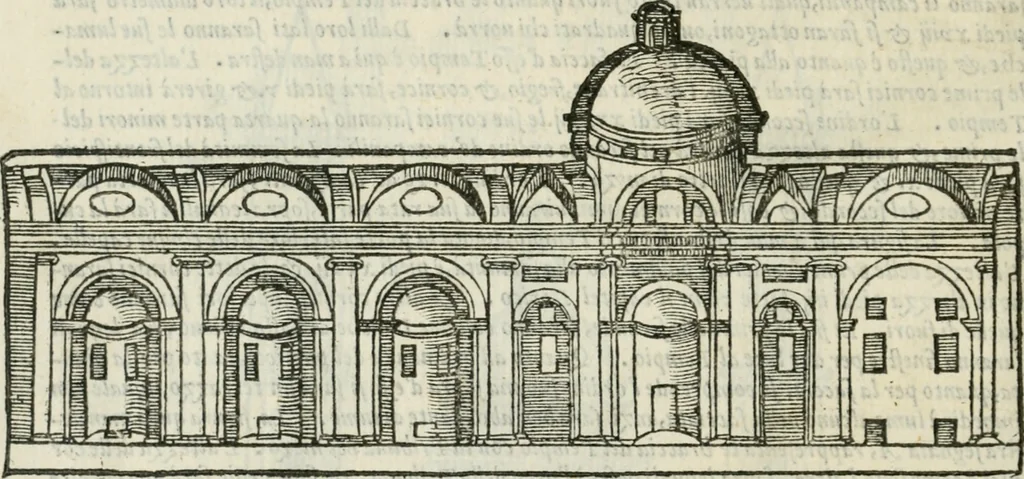An illustration from Libro primo [-quinto] d'architettvra ..., 1566, leaf 435